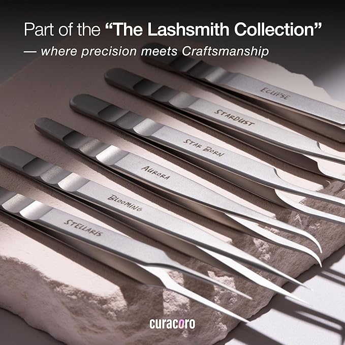Curacoro Lash Tweezers for Eyelash Extensions - LashSmith Straight Isolation Tweezer for Classic Lashes and Effortless Precision