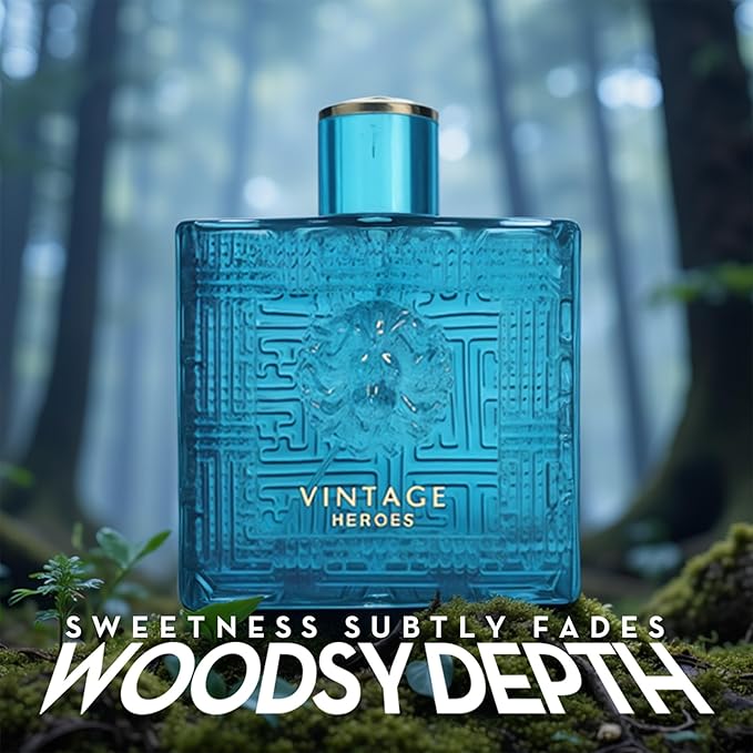 Men's Cologne Vintage Heroes Noir&Vintage Hero Eau de Parfum Gift Set - 3.4 Fl Oz Each | Citrus Spicy & Woody Ambergris Fragrance | Luxury Perfume for Day & Night