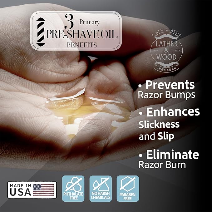 Best Pre-Shave Oil, Unscented, Premium Shaving Oil for Effortless Smooth Irritation-free Shave. 1 Oz