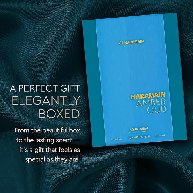 Al Haramain Amber Oud Eau de Parfum – Aqua Dubai – Oud Cologne with Atomizer – Men's Perfume for Men: Bergamot, Green Notes, Mandarin, Melon, Pineapple, Amber, Vanilla, Musk, Mens Fragrances (3.33oz)