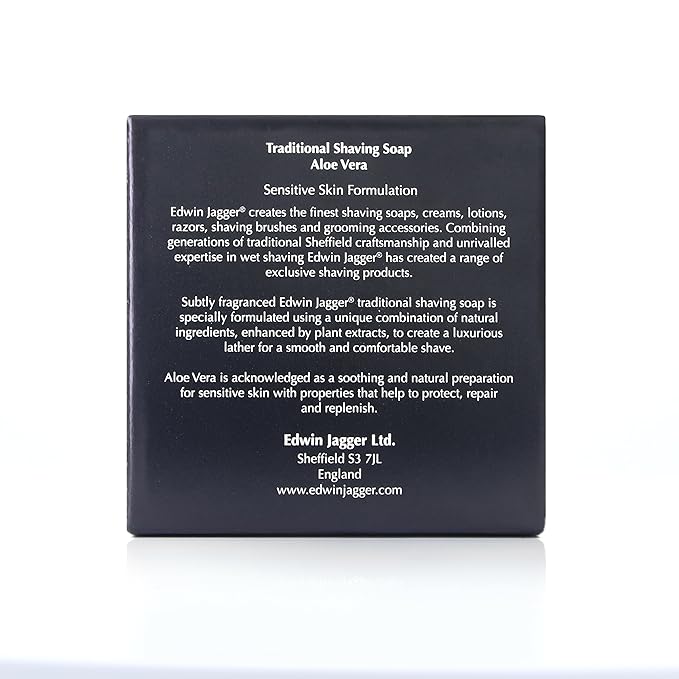 Edwin Jagger SSAV Aloe Vera 99.9% Natural Traditional Shaving Soap 2.3 oz Refill
