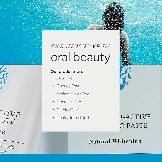 OLAS Marine Sea Mint Bio-Active Toothpaste - Fluoride Free Toothpaste - Promote a Healthy Oral Microbiome & Natural Fresh Breath - SLS Free & Dentist Formulated (3.5oz)