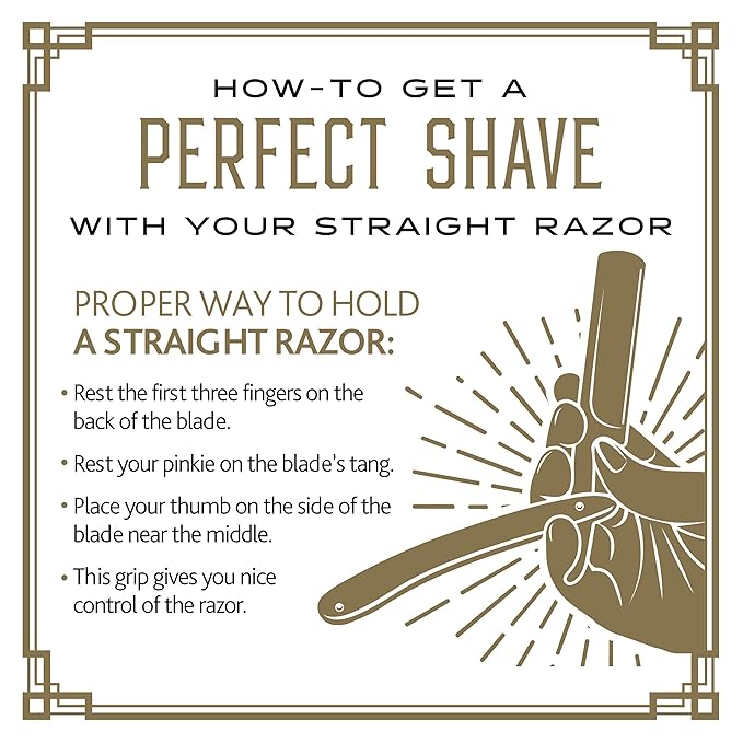 BRV MEN Professional Straight Edge Barber Razor w/ 100 Single Edge Razor Blades | Straight Razors for Men | Barbershop Accessories | Mens Shaving Knife & Shavette - Silver
