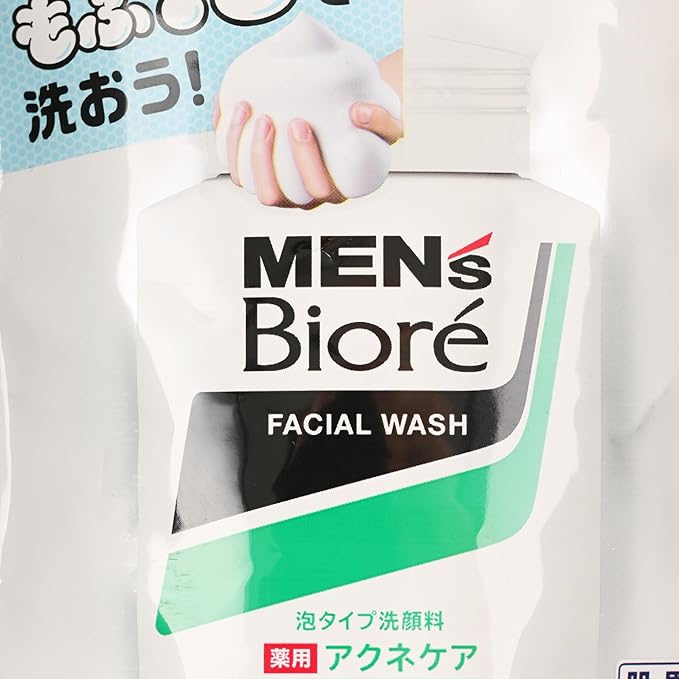 Bio-re Men Foaming Facial Cleanser - Instant Foam Face Wash & Shaving Foam Combo - Deep Pore Cleansing - Includes 150ml Pump Bottle & 130ml Refill - Japanese Menβs Skincare - Easy & Hygienic Dispenser