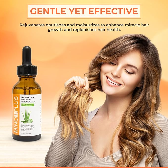 Natural Hair Growth Serum - 60ml / 2fl oz – For Longer, Stronger Thicker, Fuller Hair - Formulated to Prevent Hair Loss, Hair Fall, with Aloe Vera