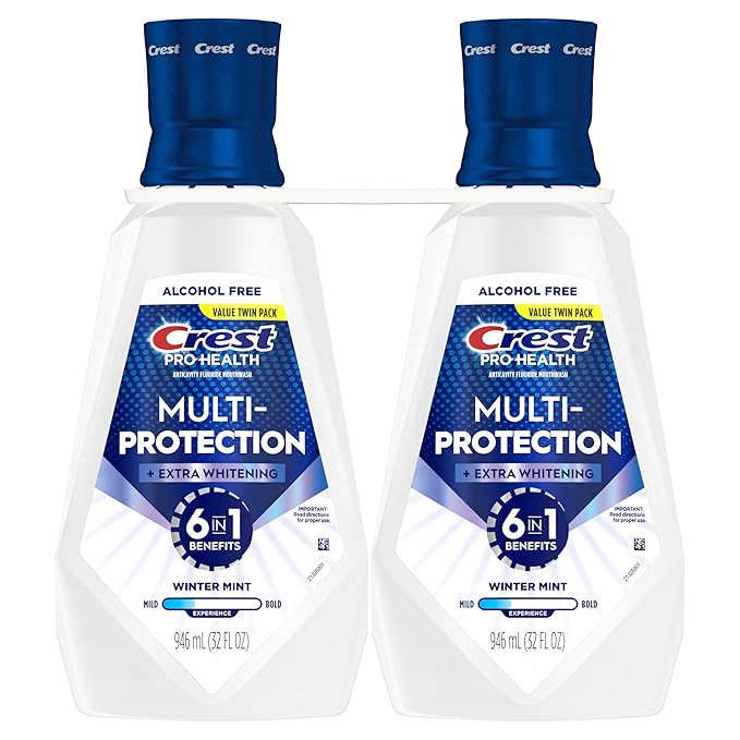 Crest Pro-Health Advanced Mouthwash, Alcohol Free, Extra Whitening, Energizing Mint Flavor, 2x946mL (32 fl oz)
