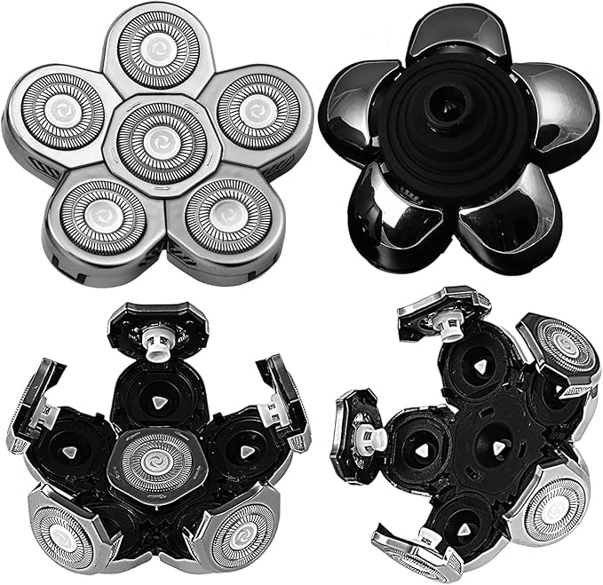 Head Shaver Replacement Heads,Head Shaver Replacement Blades, Head Shavers for Bald Men,Head shavers for Men, Stainless Steel Rotary Blades for Electric Head Razor (silver6)