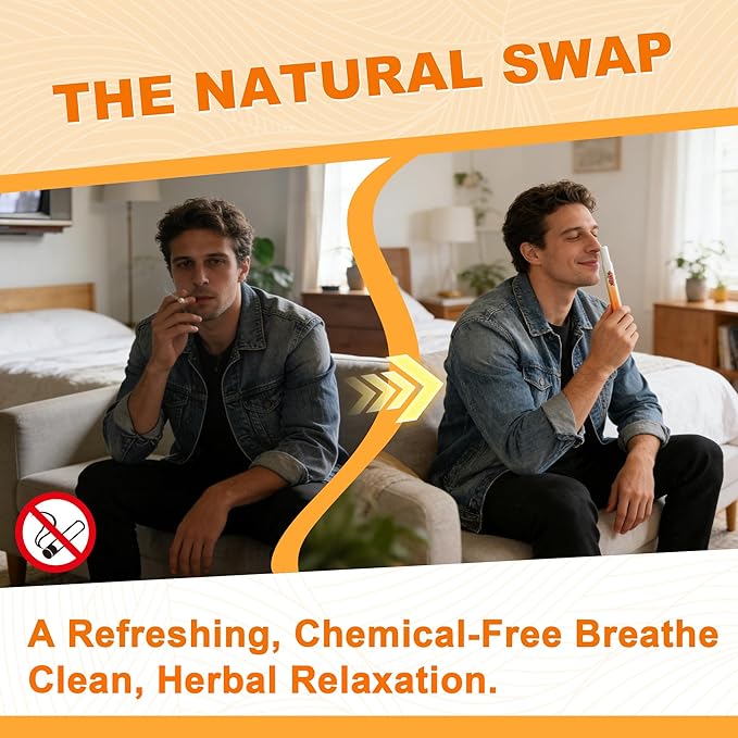 Herbal Diffuser Pen, 2 Pack Mullein & Guarana Diffuser Pen, Day Energy Duo Set for Fresh Breath & Energy Boost Support, Total 1200 Uses