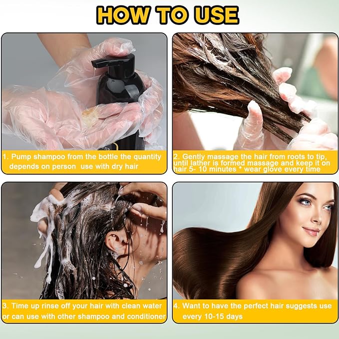 3 in 1 Herbal Dark Brown Hair Dye Shampoo for Women and Men