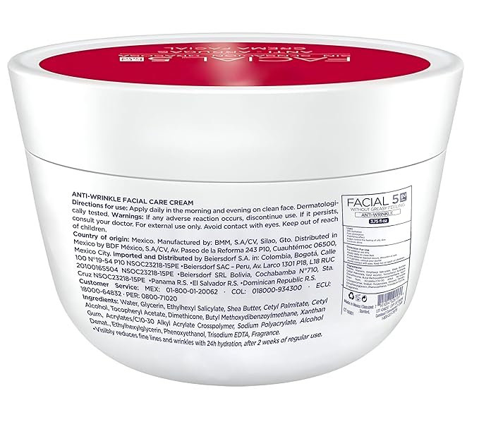 ivea Antiarrugas Crema Facial 5en1 con Extracto de Perlas β Viral Skincare Formula from Mexico | 24h Moisture + SPF 15 + Firming Effect | For All Skin Types | 6.75fl oz