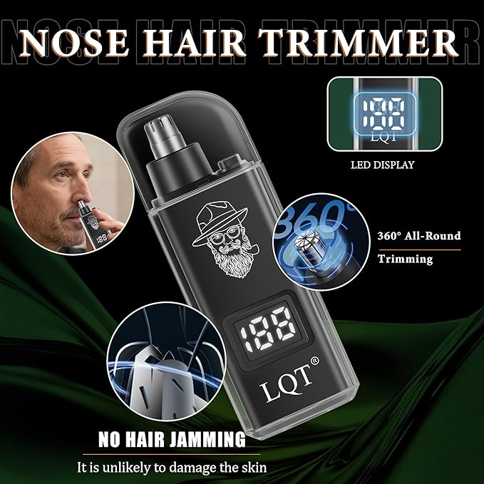 Hair Clippers for Men with LED Power Display, 4-Piece Professional Grooming Kit with Hair Clipper, Detail Trimmer, Foil Shaver & Nose Trimmer, Complete Cordless Set for Home Use and Gifts