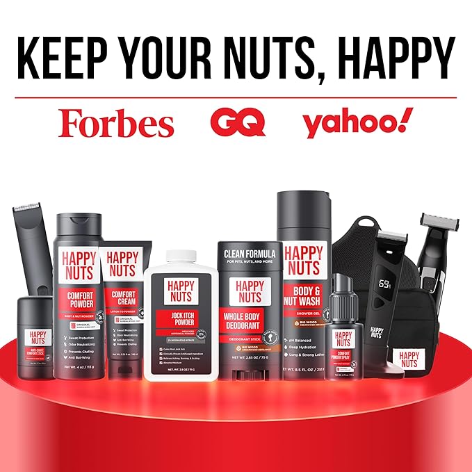 HAPPY NUTS Big Wood Body and Nut Wash - Moisturizing Men's Shower Gel, Natural Bodywash with Deep Cleanse for Sensitive Skin - Men's Soap (2 Pack, Big Wood)