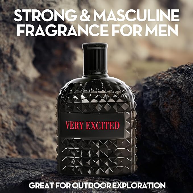 Men's Cologne Gift Set Include Valentine Milano,Valiant,Very Excited & Valuable Paris - 3.4 Fl Oz Each | Vanilla Bourbon, Leather & Amber Floral Fragrance | Luxury Eau de Toilette