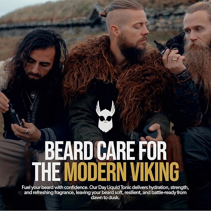 The Beard Struggle - Day Liquid Tonic Beard Oil - Gold Collection, Asgardian Secret - Beard Oil for Men - Moisturize, Softens Hair, Reduces Itch - Day Time Beard Growth Oil (1 Fl oz)