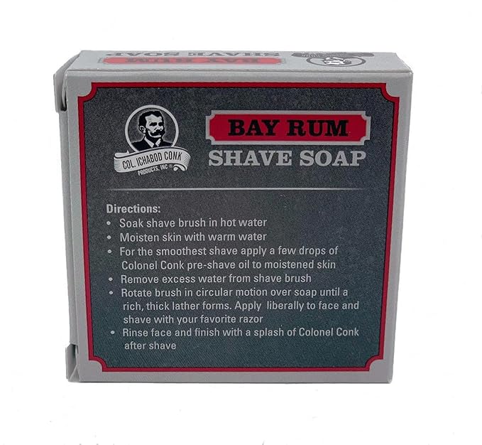 4 Set - Col. Conk Bay Rum Glycerine Shave Soap