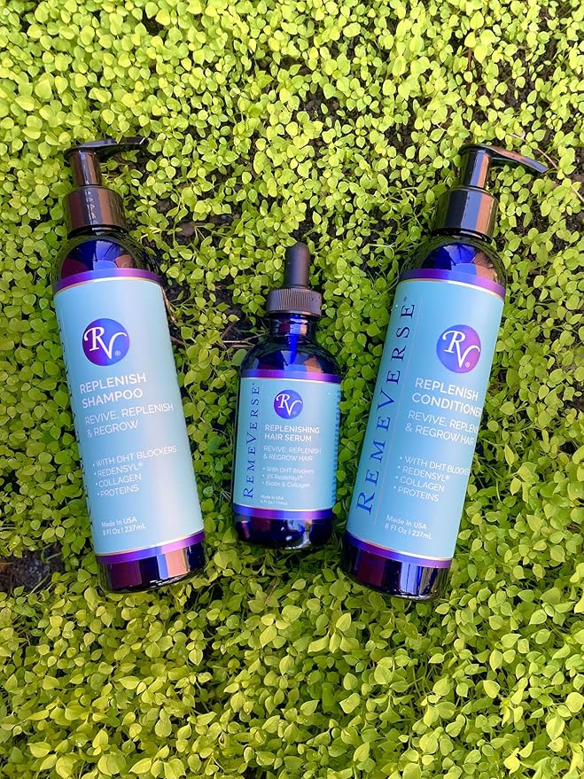 RemeVerse Replenishing Shampoo - Cleanses Scalp & Fortifies Follicle Strand with Redensyl, Infused with Biotin for Thinning Hair and Protein for Smooth Follicle Strand - Citrus Scent Shampoo 8 Fl Oz
