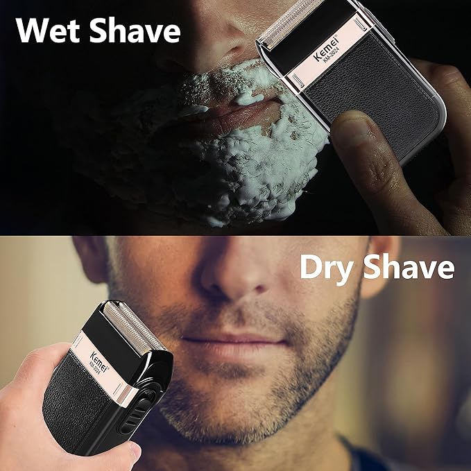 KEMEI Foil Shaver for Men,Waterproof Razor,Cordless Electric Rechargeable Shavers,Trimmer Razors Blade Washable Grooming