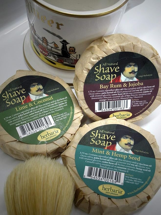 Herbaria Mint and Hemp Seed Oil Shaving Soap Handcrafted All-Natural with Essential Oils 3.5 oz Puck. Enjoy Our Other Skin-Friendly Products.