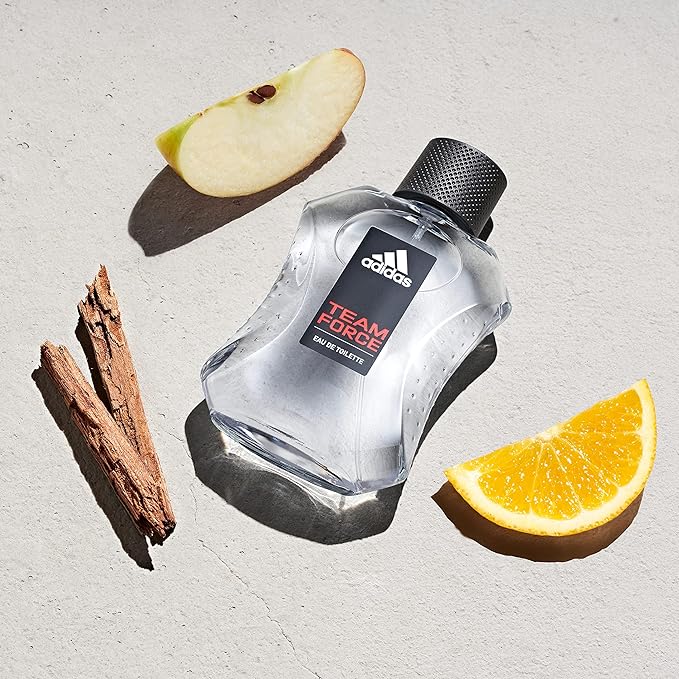 Adidas Team Force Eau de Toilette 3.3 fl oz (Pack of 1), Notes of Grapefruit, Jasmine, and Amber, Men's Fragrance, Long Lasting, Sporty Fragrance, Travel Size