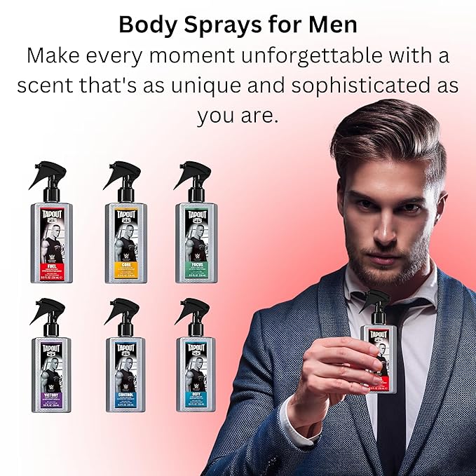 Tapout Body Spray for Men – Fragrance Variety Set, 6-Pack Gift Collection, 8 Ounces Each