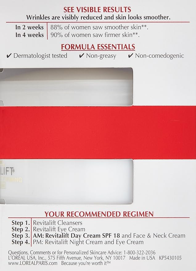 L'Oréal Paris Revitalift Anti-Wrinkle + Firming Day Cream SPF 18 Sunscreen, 1.7 oz.