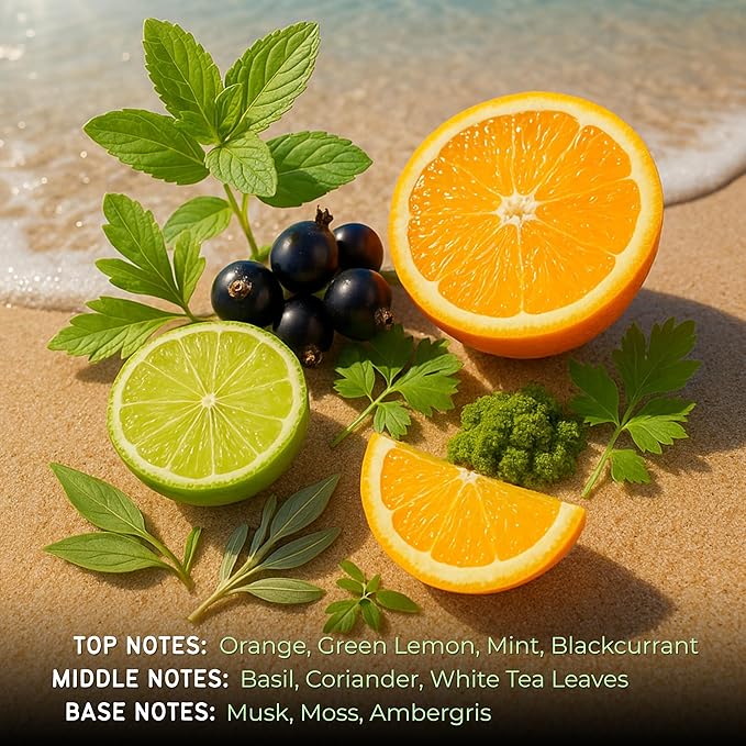 Absolute Chill 100ml EDP – Citrus Mint Perfume for Men & Women | Green Lemon, Mint, Orange, Blackcurrant | Summer Fresh Long-Lasting Fragrance