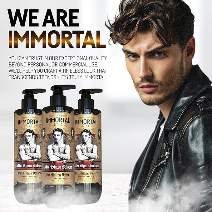 Immortal NYC, AFTERSHAVE SPRAY & BALM/CREAM for Men- Moisturizing & Soothing Formula After Shaving and Cologne - 17 oz (Cinnamon,Mint)