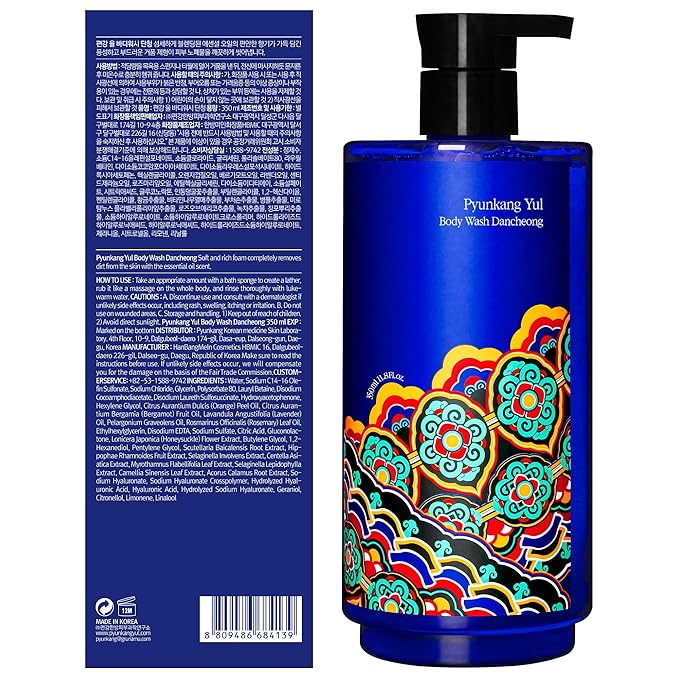 Pyunkang Yul PKY Dancheong Body Wash, Moisturizing Cleanse, Natural Scents with Essential Oils, Inspired by Fade-Resistant Korean Dancheong, Zero Irritation, Korean Skincare (11.83 Fl. Oz, 350ml)