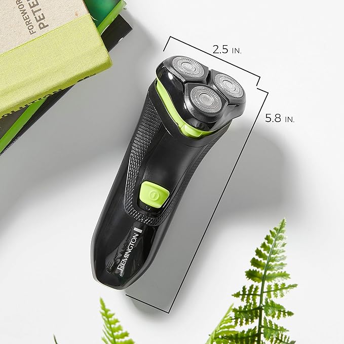 Remington Ultrastyle Rechargeable Rotary Shaver, Pr1320, Black/Neon Green