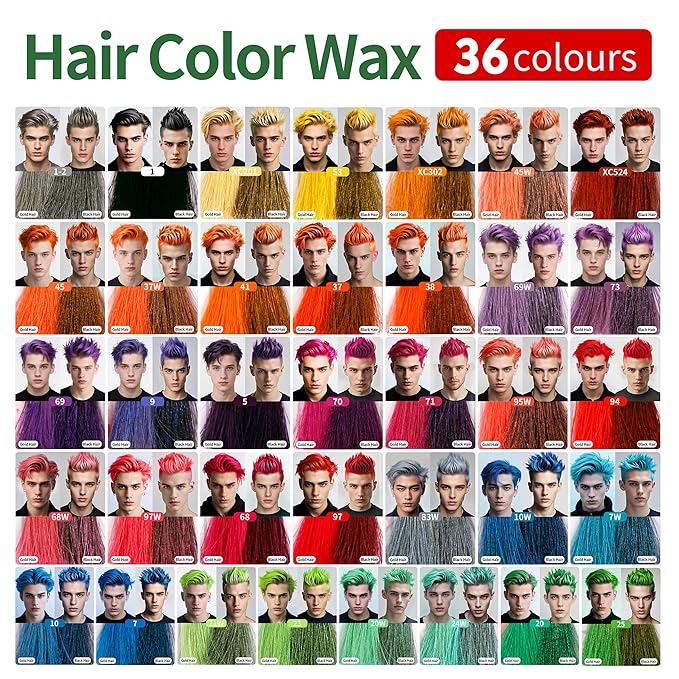 Temporary Hair Color Wax for Men - SUPIYA Washable Hair Wax Color, All-Day Hold Disposable Hair Wax for Party, Cosplay & Daily (Berry Color #05)