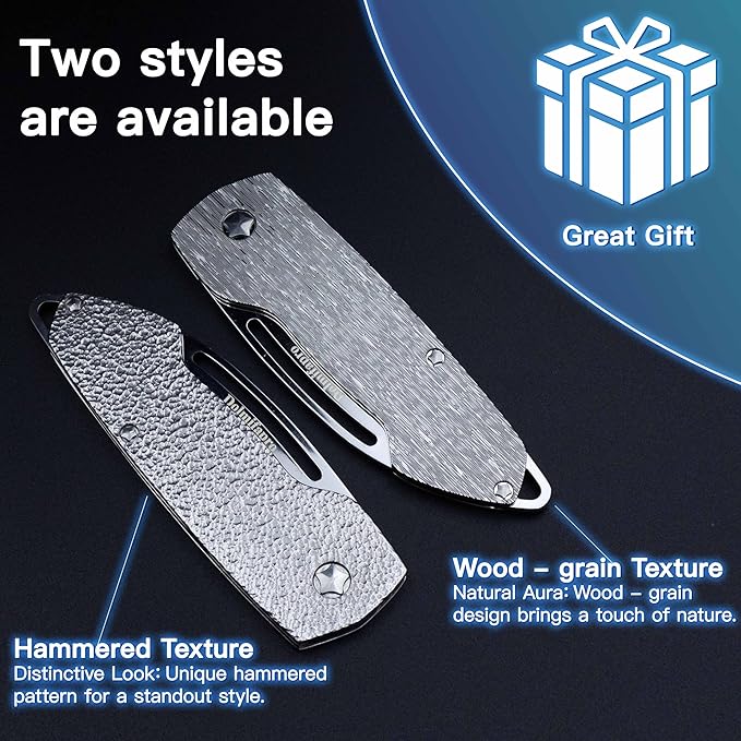 Small Folding Mustache Comb, Metal Beard Comb for men Pocket Mini Portable Fits In Keychain Anti-Static (Wood Grain)