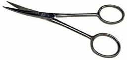 Mustache Scissors 6 Piece Set - 2 Straight (4.7 inches each), 2 Curved (4.5 inches each) and 2 Straight with Finger Rest (4.2 inches each)