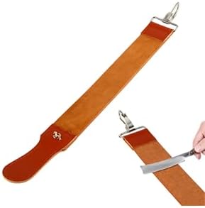 Strops, Genuine Leather Strop Strap Barber Straight Folding Barber's Leather Sharpener Sharpening Belt, Double Sided Leather Strop for Sharpening and Smoothing After Honing Razors