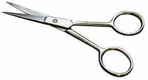 Mustache Scissors 6 Piece Set - 2 Straight (4.7 inches each), 2 Curved (4.5 inches each) and 2 Straight with Finger Rest (4.2 inches each)