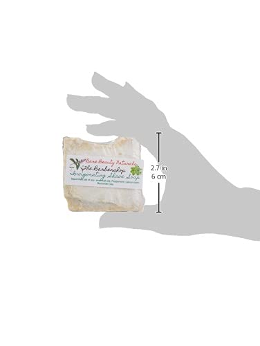 100% Natural The Barbershop Shaving Soap/Hydrating/Luxury/Gentle formula/Free Exfoliating soap bag/Peppermint Lemon Balm Bentonite Clay // Plant-Based // Various Soap Cut Sizes