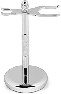 G.B.S Classic Deluxe Stainless Steel Brush and Razor Stand, Properly Store Brush and Razor Prolong Shaving Tools Non Slip Well Balanced Convenient Choice Extra Grip