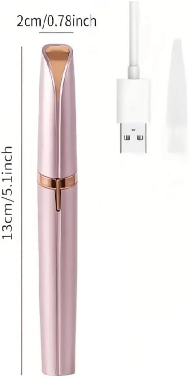 Eyebrow Trimmer for Women - Electric Eye Brow Razor Painless & Easy Clean for Eyebrows Face Nose Ear Hair Chin Lips Peach Fuzz Bikini Lines & Other Detailing - Battery Operated (White)