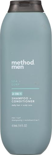 Method Men 2-in-1 Shampoo and Conditioner, Sea and Surf, Paraben and Phthalate Free, 14 fl oz, 1 Ct (Pack of 2)
