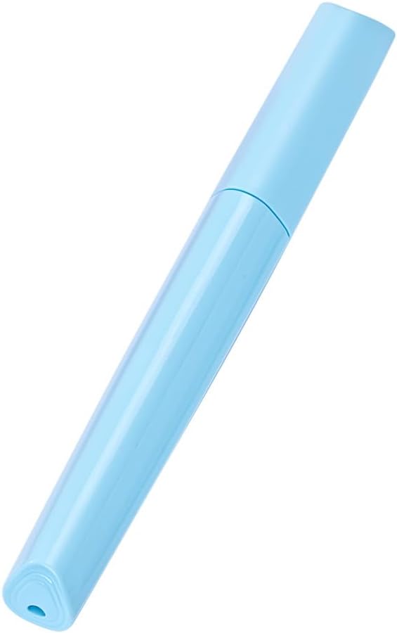 Travel Toothbrush Case Plastic Container Box Breathable Design with Air Hole More Toothbrush Tube for Home Daily Office Business Use (Light Blue)