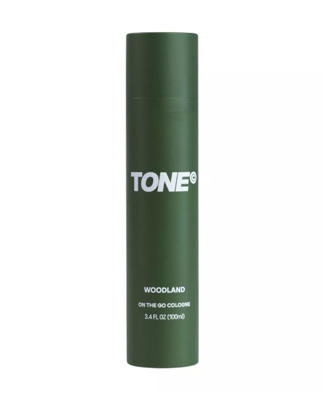 TONE On The Go Travel Size Cologne and Body Mist, 3.4 Fl oz, 100 Ml ~ (Woodland) ~ (1 Pack)