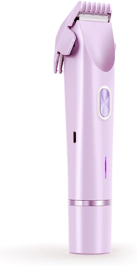 Women's Electric Shaver Bikini Trimmer for Women Razors 2-in-1 Dual Head Design IPX7 Waterproof Wet & Dry Use Body Groomer Hair Trimmer Remover for Facial Underarm Arm Face Leg Bikini (Purple)