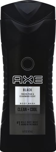 AXE Body Wash 12h Refreshing Scent Cleanser Black Frozen Pear and Cedarwood Men's Body Wash with 100 percent Plant-Based Moisturizers 16 oz