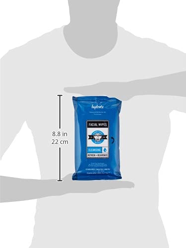 Game Face Cleansing Face Wipes 25 Count Pack XL Size 100% Compostable, Naturally Formulated and Lightly Scented Hydrating, Refreshing, and Rejuvenating for Athletic, Sport, and On The Go Needs.