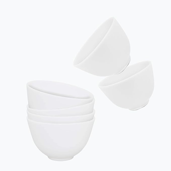6 Pack Silicone Face Mask Mixing Bowls - Microwave & Freezer Safe, Non-Stick Esthetician Bowls for DIY Skincare, Clay Masks, Hair Color, 3.3-inch Esthetician Supplies(White)
