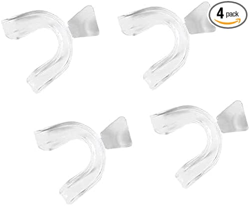 4Pcs Transparent Mouth Guard Silicone Grinding Guard Teeth,Bleaching Trays,Whitening Tray Sleeping Gum Shield for Sports Bruxism Bite Guard Easy to Use,Teeth Grinding Guards,Health Oral Care