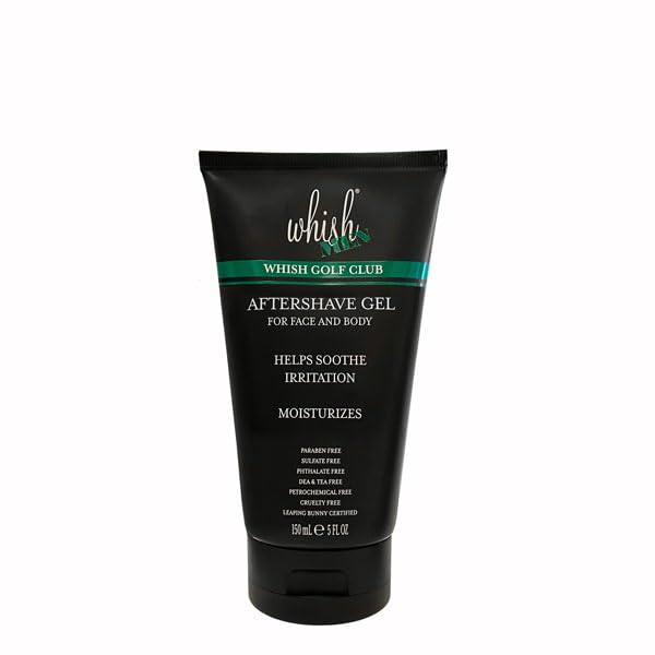 Whish Men's Aftershave Gel - Soothing, Non-Drying, Prevents Ingrown Hairs, Wood Sage & Oak Moss Scent - 5 Fl Oz (Pack of 1)