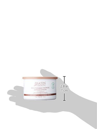 Satin Smooth Coconut Aroma Hard Wax, Vegan No-Strip Wax for All Hair Types, Multidirectional Application, Ideal for Sensitive Skin, Salon-Grade Hair Removal, 14 oz, 1-pack