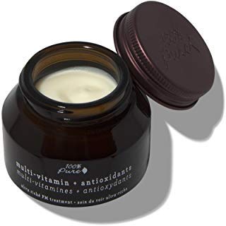 100% PURE Multi-Vitamin + Antioxidants Ultra Riche PM Treatment Skin Renewing Night Cream Vitamin C & Retinol Facial Moisturizer, Powerful Anti-Aging Moisture Replenishment - 1.5 oz