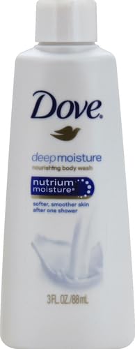 Dove Body Wash Deep Moisture for 24hr Lotion-Soft Skin Moisturizing Skin Cleanser with No Sulfates No Parabens 3 oz (Pack of 3)