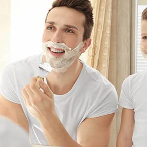 CCbeauty Mens Shaving Brush and Bowl Set, 4 in 1 Badger Shave Brushes Kit with Stainless Steel Bowl & Soap Mug, Safety Razor Stand, Birthday Boyfriend Dad Gifts Set for Men, Shaving Cream 3.5Oz